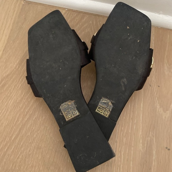 Jeffrey Campbell - Park Chain Slide Sandal in Black Satin sz 5 - Picture 4 of 4